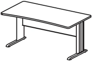 БЕРЛИН Стол прямоугольный на метал. опоре глубиной 65 см