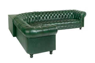 Офисный диван Боттичелли Энгл-1L2RUK кожа Stella/комбинированная зеленый