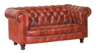 Офисный диван Боттичелли-2 кожа Stella/комбинированная коричневый