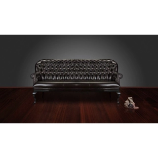 Офисный диван Джакомо-3 экокожа темно-коричневый