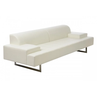 Офисный диван Джотто-3 кожа Stella/комбинированная белый