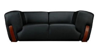 Офисный диван Мукс-3 экокожа черный