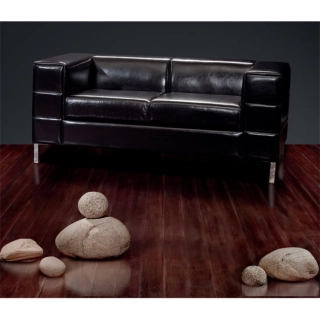 Офисный диван Роден Лайт-2 кожа Stella/комбинированная черный