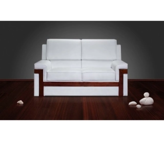 Офисный диван Тинторетто-2 кожа Stella/комбинированная белый