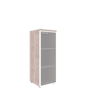 Шкаф колонка со стеклянной дверью в алюминиевой раме (R) и топом 432х432х1190