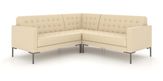 Офисный диван НЕКСТ угловой диван 2U2 кремово-белый ИК Домус