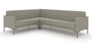 Офисный диван НЕКСТ угловой диван 2U3 кварцевый серый P2 euroline