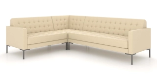Офисный диван НЕКСТ угловой диван 2U3 кремово-белый ИК Домус