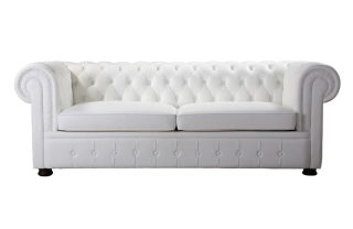 Офисный диван Боттичелли Люкс-2 кожа Stella/комбинированная белый