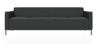 ЕВРО 2 4-х местный диван черный ИК Домус 7024
