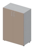 Шкаф для документов (2 двери, 2 полки, ручки - алюминий) OMMS562