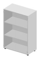 Шкаф для документов (2 стеклянные тонированные двери, 2 полки, ручки - алюминий) OMMS564TN