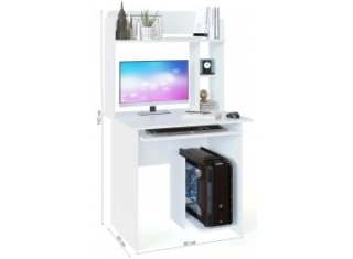 Компьютерный стол КСТ-21.1 с надстройкой КН-01 белый