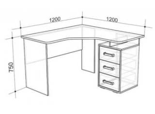 Компьютерный стол Лайт-2 120 см угловой дуб сонома / белый