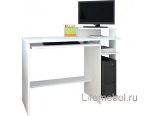 Компьютерный стол Мебелеф - 8 белый правый