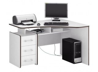 Компьютерный стол Триан-5 угловой правый белый