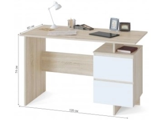 Письменный стол СПМ-19 дуб сонома / белый