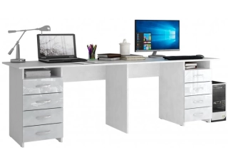 Письменный стол Тандем-3 глянец белый / белый