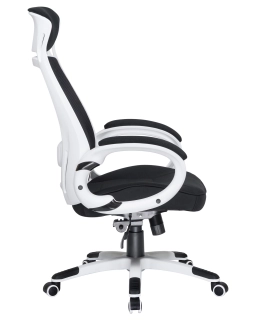 офисный стул 109BL_White-LMR STEVEN WHITE, цвет белый пластик, чёрная ткань