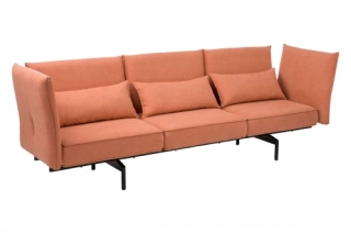 Офисный диван Бетховен 3 экокожа оранжевый