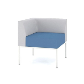 Офисный диван Модуль M3-1V угловой одноместный, синий/серый