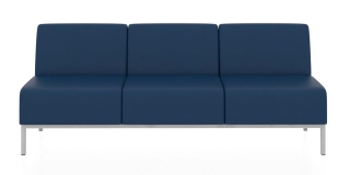 Офисный диван КОМПАКТ прямая 3-местная секция бриллиантово-синий P2 euroline