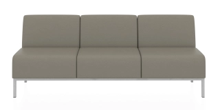 Офисный диван КОМПАКТ прямая 3-местная секция кварцевый серыйP2 euroline
