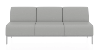 Офисный диван КОМПАКТ прямая 3-местная секция серый P2 euroline