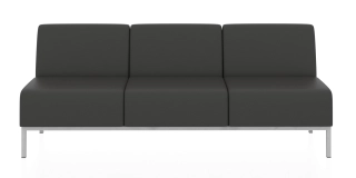 Офисный диван КОМПАКТ прямая 3-местная секция железно-серый P2 euroline