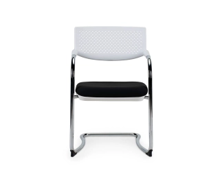 офисный стул Самба white CF хром белый пластик черная ткань