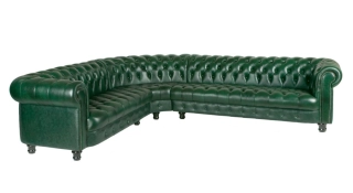 Офисный диван Боттичелли Энгл-2L3RU кожа Stella/комбинированная зеленый