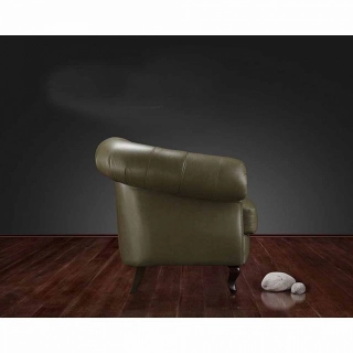 Офисный диван Бруно-1 кожа Stella/комбинированная зеленый