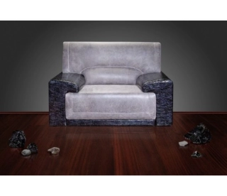 Офисный диван Вермер -1 кожа Stella/комбинированная серый