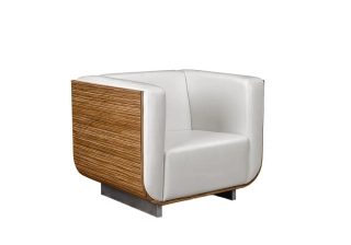 Офисный диван ДAO Light-1 кожа Stella/комбинированная белый