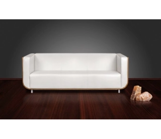 Офисный диван ДAO Light-3 кожа Stella/комбинированная белый