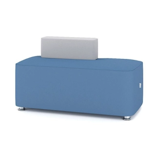 Офисный диван Модуль M4-2DL (2DR) двухместный, синий/серый