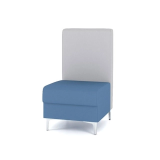 Офисный диван Модуль M6-1D2 одноместный, синий/серый