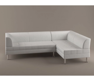 Офисный диван Дега Энгл-2L кожа Stella/комбинированная белый