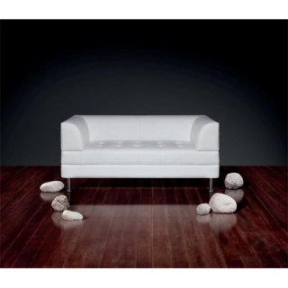 Офисный диван Дега-2 кожа Stella/комбинированная белый