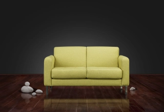 Офисный диван Кент-2 кожа Stella/комбинированная зеленый