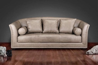 Офисный диван Лоренцо-3 кожа Stella/комбинированная серый