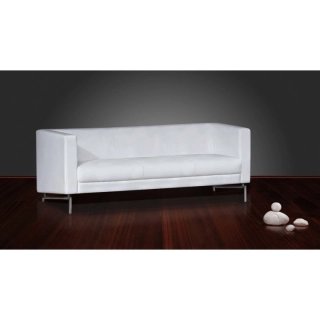 Офисный диван Моне-3 кожа Stella/комбинированная белый