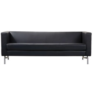 Офисный диван Моне-3 кожа Stella/комбинированная черный