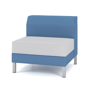 Офисный диван Модуль M9L-1D одноместный, синий/серый