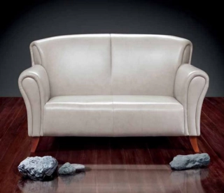 Офисный диван Рембрандт-2 кожа Stella/комбинированная белый