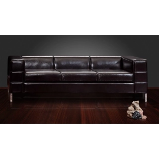 Офисный диван Роден Лайт-3 кожа Stella/комбинированная черный
