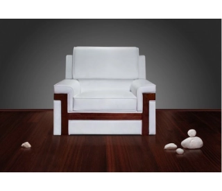 Офисный диван Тинторетто-1 кожа Stella/комбинированная белый