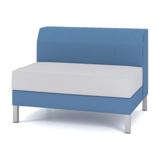 Офисный диван Модуль M9L-1D -1000 одноместный, синий/серый