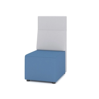 Офисный диван Модуль M10-1D2 одноместный, синий/серый
