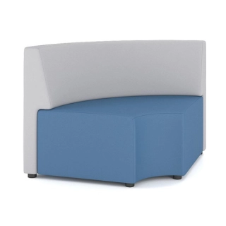Офисный диван Модуль M10-1Е-90 угловой одноместный, синий/серый